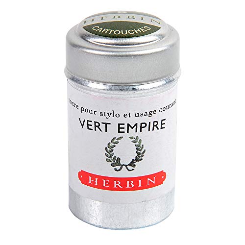 Jacques Herbin 20139T Tintenpatronen für Füllfederhalter und Tintenroller (Produkt ohne Verpackung – Objektiv ohne Abfall), Empire Grün, Olivengrün von Herbin