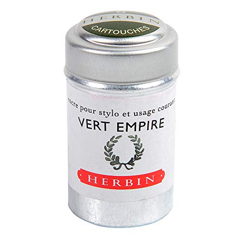 J.Herbin 20139T Tintenpatronen für Füllfederhalter und Tintenroller (Produkt ohne Verpackung – Objektiv ohne Abfall), Empire Grün, Olivengrün von J.Herbin