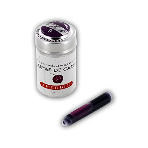 J. Herbin La Perle des Encres Tintenpatronen für Füllfederhalter, 6 Stück Larmes Cassis von J.Herbin