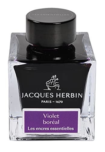 Jacques Herbin 13173JT - Tintenflakon 50 ml, für Füllfederhalter und Tintenroller geeignet, ideal für Kalligraphie und Kunstprojekte, Lila, 1 Stück von J. Herbin