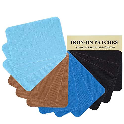 12 Stück hochwertige Stoff-Flicken zum Aufbügeln, starker Klebstoff, 100% Baumwolle, Reparatur-Set, Größe 7,5 x 10,5 cm 12 Stück hochwertige Stoff-Flicken zum Aufbügeln, starker Klebstoff, 100% Baumwolle, Reparatur-Set, Größe 7,5 x 10,5 cm von J.CARP