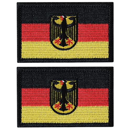 Bundeswehr Deutschland Flaggen Patch Germany Flag Patch with National Emblem, Hook and Loop 8 x 5 cm von J.CARP