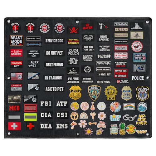 J.CARP Klett Patch Board, Taktische Patch Display Tafel, Klettverschluss, Klettwand, Perfekt für Klettsammler (schwarz, 69,8 x 83,8 cm) von J.CARP
