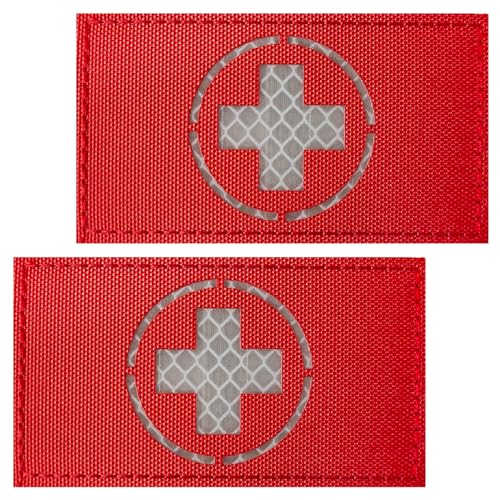 J.CARP Medic IR Reflektierende Taktische Militär-Patches - Infrarot EMS EMT MED Medizinisches Rotes Kreuz Moral Klettverschluss Abzeichen - Erste-Hilfe-Patch Stil 4 J.CARP Medic IR Reflektierende Taktische Militär-Patches - Infrarot EMS EMT MED Medizinisches Rotes Kreuz Moral Klettverschluss Abzeichen - Erste-Hilfe-Patch Stil 4 von J.CARP