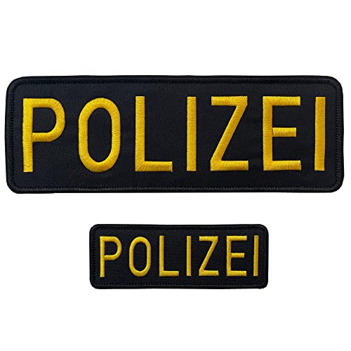 Polizei bestickte Aufnäher mit Klettverschluss, strapazierfähiger Stoff, Polizei-Aufnäher für Offizier, Wachuniformen, Weste, Jacke, Tragetasche, Hut, eine kleine und eine große gelbe von J.CARP