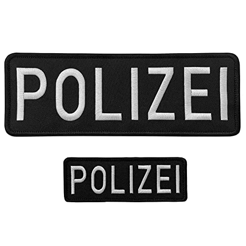 Polizei-bestickte Aufnäher mit Klettverschluss, strapazierfähiger Stoff, Polizei-Aufnäher für Offizier-Wachuniformen, Weste, Jacke, Tragetasche, Hut, eine kleine und eine große schwarze von J.CARP