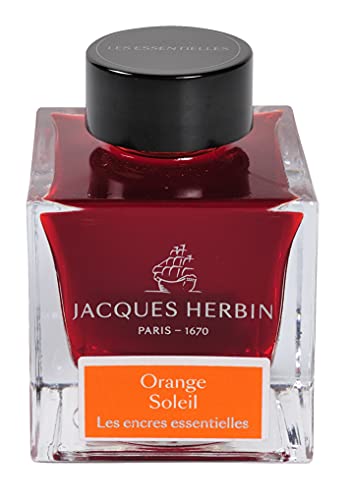 J.Herbin Herbin 13157JT - Tintenflasche für Füllfederhalter und Tintenroller, 50 ml, Sun Orange von J.Herbin