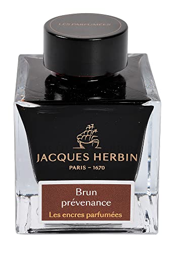 Jacques Herbin 14747JT - Tintenflakon 50 ml / Dufttinte / parfümierte Tinte, für Füllfederhalter und Tintenroller geeignet, ideal für Korrepondenz und Kalligraphie, Braun, 1 Stück von J. Herbin