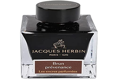 Jacques Herbin 14747JT - Tintenflakon 50 ml / Dufttinte / parfümierte Tinte, für Füllfederhalter und Tintenroller geeignet, ideal für Korrepondenz und Kalligraphie, Braun, 1 Stück von J. Herbin