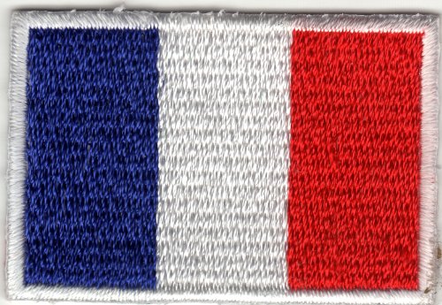 Aufnäher Aufbügler Iron on Patches Applikation Französische Flagge Frankreich Fahne von JAB Seller