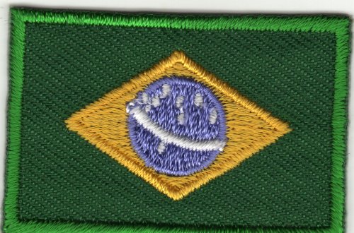 Aufnäher Bügelbild Applikation Iron on Patches Brasilianische Fahne Flagge Brasilien Brazil Klein von JAB Seller