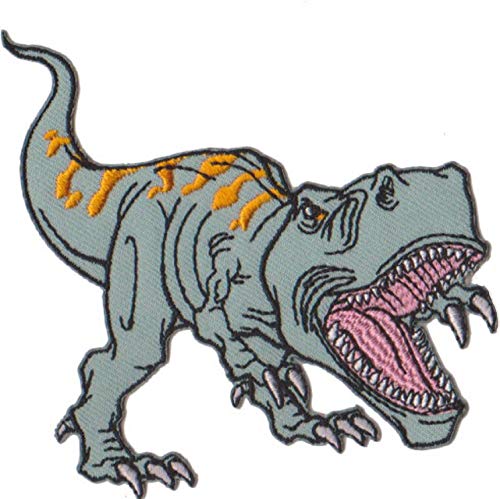 Aufnäher Bügelbild Aufbügler iron on Patch Angry T Rex Tyrannosaurus Rex Dinosaurier 8x7 cm von JAB Seller