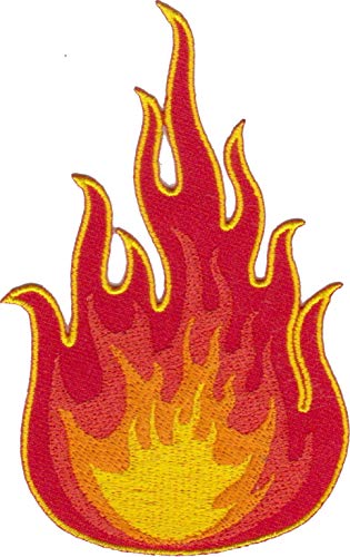 Aufnäher Bügelbild Aufbügler iron on Patch Feuer Flammen Fire 10 x 6 cm von JAB Seller