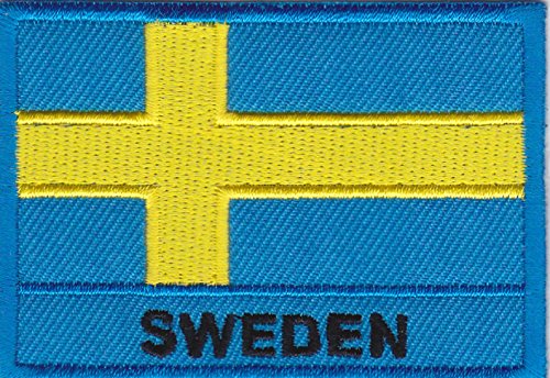 Aufnäher Bügelbild Aufbügler iron on Patch Flagge Fahne Länder EU Europaelt diverse Nationen (Schweden) von JAB Seller