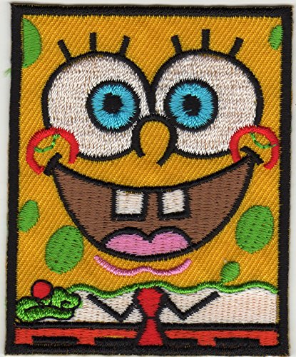 Aufnäher Bügelbild Aufbügler iron on Patch Spongebob Kinder Kult Cartoon 7,5 x 6 cm von JAB Seller