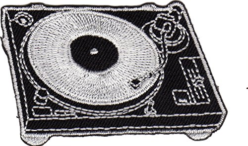 JAB Seller Aufnäher Bügelbild Aufbügler Iron on Patch Plattenspieler DJ Record Musik Old School von JAB Seller