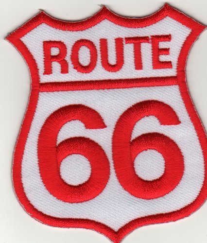 Aufnäher Bügelbild Aufbügler iron on Patch Route 66 USA Highway Motorrad Kult Biker (Variante 6) von JAB Seller