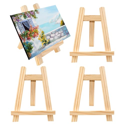 Klein Staffelei 4 Stück 15 x 20cm Holz Mini Staffelei Bilderständer, Klappbar Tragbar Display Tischstaffelei zum Malen Zeichnen, Klein Dreifuß Holzstaffelei für Hochzeit Geburtstag Party Tischdeko Klein Staffelei 4 Stück 15 x 20cm Holz Mini Staffelei Bilderständer, Klappbar Tragbar Display Tischstaffelei zum Malen Zeichnen, Klein Dreifuß Holzstaffelei für Hochzeit Geburtstag Party Tischdeko von JABNOW