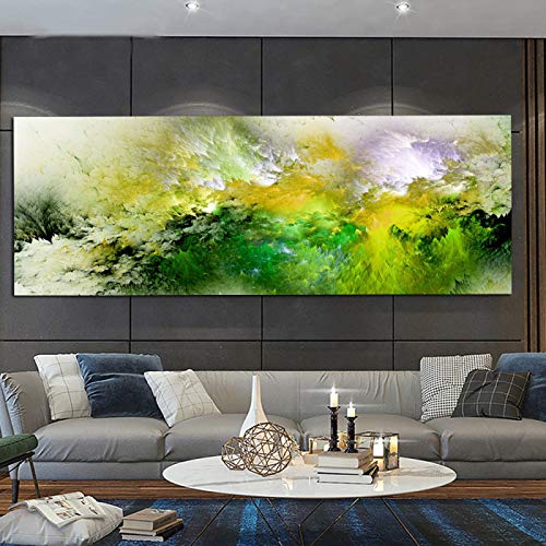 Große grüne Farbwolke, abstraktes Ölgemälde, natürliches Wandbild für Wohnzimmer, Leinwand, moderne Kunst, Poster und Druck, 60 x 180 cm, rahmenlos Große grüne Farbwolke, abstraktes Ölgemälde, natürliches Wandbild für Wohnzimmer, Leinwand, moderne Kunst, Poster und Druck, 60 x 180 cm, rahmenlos von JACBON