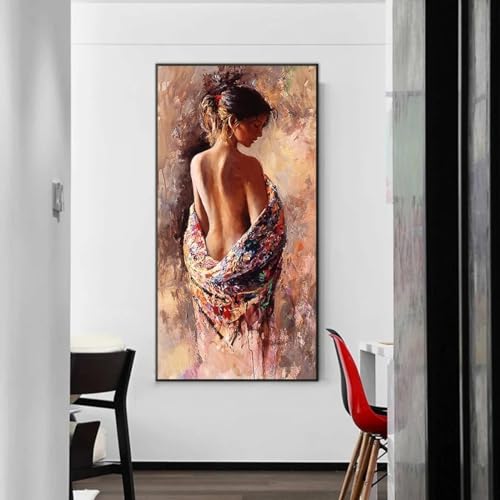 JACBON Abstrakte nackte Frau, Ölgemälde auf Leinwand, sexy Schönheit, Poster und Drucke, moderne Wandkunst, Bilder für Wohnzimmerdekoration, 60 x 120 cm (24 x 47 Zoll), interner Rahmen von JACBON