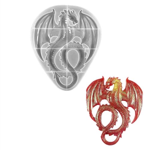 Silikon-Drachenform für Epoxidharz, Harzform mit realistischer Drachenform, DIY Ihr eigenes Drachendekor von JACCOS