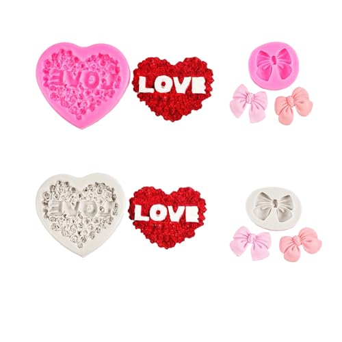 4er-Set 3D-Blumen-Silikonform Rose & Herz-Motive für Fondant, Schokolade & DIY - Backformen für Kuchen, Silikonformen Backen Blumen& Tortendeko 4er-Set 3D-Blumen-Silikonform Rose & Herz-Motive für Fondant, Schokolade & DIY - Backformen für Kuchen, Silikonformen Backen Blumen& Tortendeko von JACKANNA