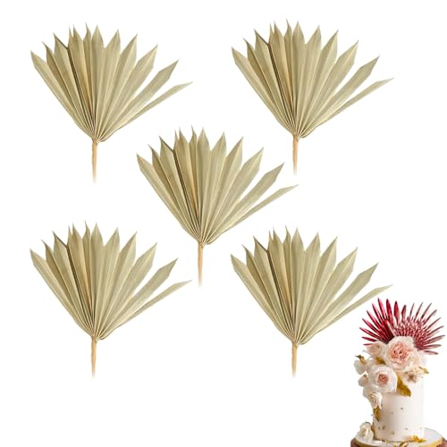 5 Stück Kugeln Tortendeko,Weiß Gold Rosa Kuchen Dekoration Geburtstag, Palmblätter Kuchendeko,Bogen Tortendeko Hochzeit Schaum Ball Cake Topper für Hochzeit, Geburtstag (Gold) von JACKANNA