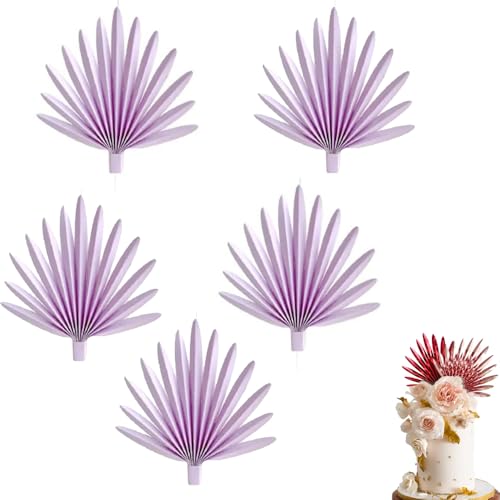5 Stück Kugeln Tortendeko,Weiß Gold Rosa Kuchen Dekoration Geburtstag, Palmblätter Kuchendeko,Bogen Tortendeko Hochzeit Schaum Ball Cake Topper für Hochzeit, Geburtstag (Lila) von JACKANNA