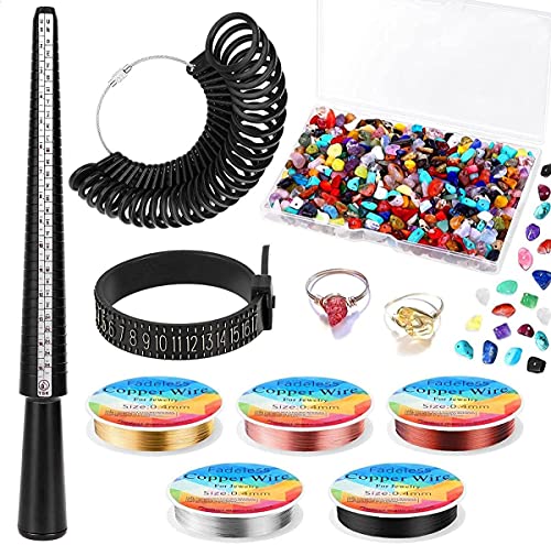 Edelsteine zum Auffädeln, Wdelsteine Zum Auffädeln Bunte Perlen, Edelstein Perlen, Halbedelsteine, Kristall, Naturstein,Steinperlen für Armbänder für Schmuckherstellung (400PCS) von JACKANNA