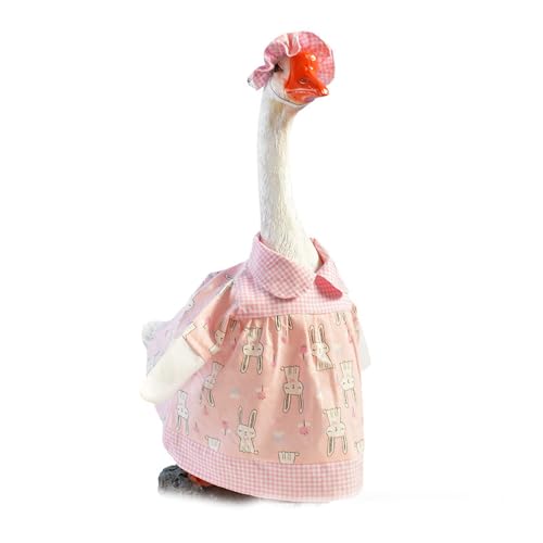 Geburtstags-Outfit für Garten-Gänse - Dekoratives Kostüm-Set für Zement-/Kunststoffgänse (58 cm) - Für Terrasse, Rasen & Gartenparty (Rosa) von JACKANNA