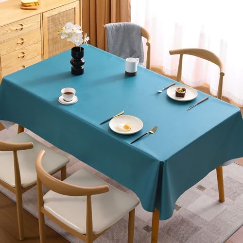 JACKANNA Einfarbige PVC-Tischdecke – Spülmaschinenfest, wasserdicht, hitzebeständig – Für Hochzeit, Party, Esstisch, Couchtisch, Café – Mehrere Größen & Farben (Grün, 140 * 180cm) von JACKANNA