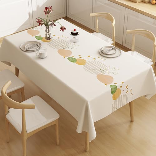 JACKANNA Wischfeste PVC-Tischdecke – Wasserdicht, öl- & hitzebeständig – Dekorativ mit Ginkgo-Blatt-Muster für Esstisch, Couchtisch, Party (Bachufer-Gras, 120 * 170cm) von JACKANNA