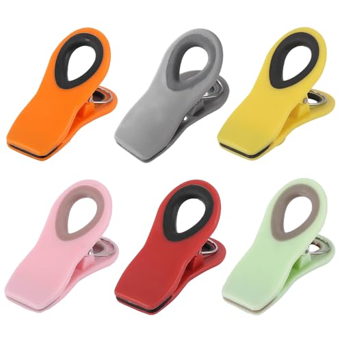 Jackanna 6 Stück Lebensmittelbeutel-Verschluss-Clip mit magnetischem Beutel-Clip, Lebensmittel-Aufbewahrungsbeutel-Clip, Lebensmittel-Verpackungs-Clip, Snack-Clip (Satz 1) von JACKANNA