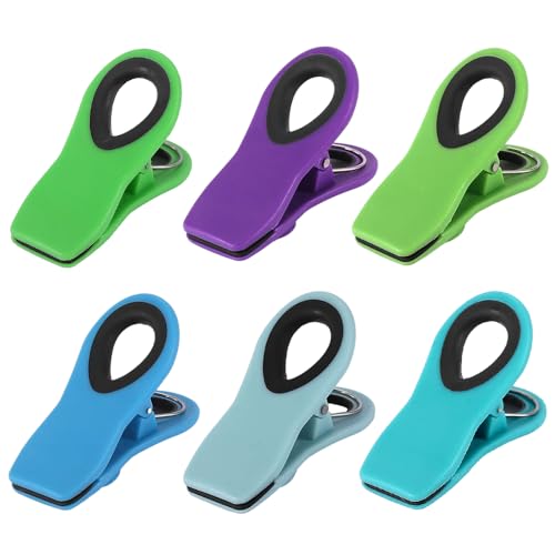 Jackanna 6 Stück Lebensmittelbeutel-Verschluss-Clip mit magnetischem Beutel-Clip, Lebensmittel-Aufbewahrungsbeutel-Clip, Lebensmittel-Verpackungs-Clip, Snack-Clip (Satz 2) von JACKANNA