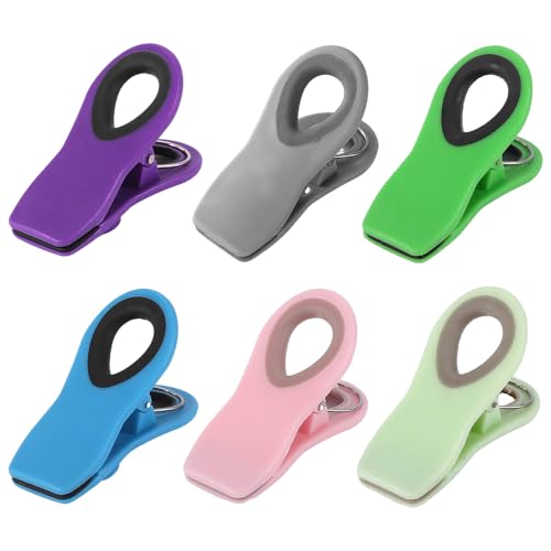 Jackanna 6 Stück Lebensmittelbeutel-Verschluss-Clip mit magnetischem Beutel-Clip, Lebensmittel-Aufbewahrungsbeutel-Clip, Lebensmittel-Verpackungs-Clip, Snack-Clip (Satz 3) von JACKANNA