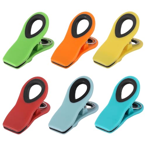 Jackanna 6 Stück Lebensmittelbeutel-Verschluss-Clip mit magnetischem Beutel-Clip, Lebensmittel-Aufbewahrungsbeutel-Clip, Lebensmittel-Verpackungs-Clip, Snack-Clip (Satz 4) von JACKANNA