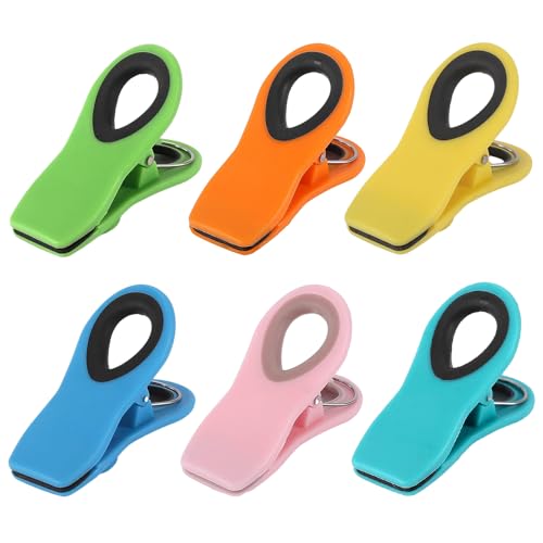 Jackanna 6 Stück Lebensmittelbeutel-Verschluss-Clip mit magnetischem Beutel-Clip, Lebensmittel-Aufbewahrungsbeutel-Clip, Lebensmittel-Verpackungs-Clip, Snack-Clip (Satz 5) von JACKANNA