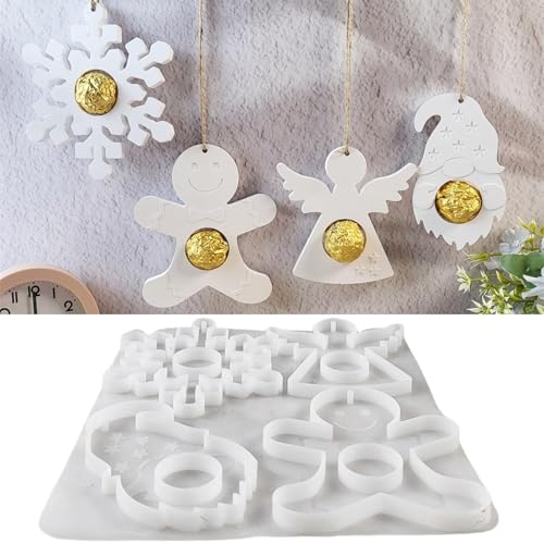 silikonform weihnachten, Silikonform Weihnachten Anhänger, gießformen weihnachten, silikon gießformen weihnachten Gipsformen zum Gießen, Epoxidharz Formen Weihnachtsdekorationen von JACKANNA
