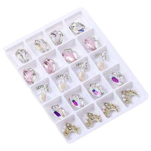 JADEWaa 3D-Nägel, Strasssteine, Kristall-Charm, Nägel, gemischte Form, Nägel, Kunst-Dekoration, für Frauen und Mädchen von JADEWaa