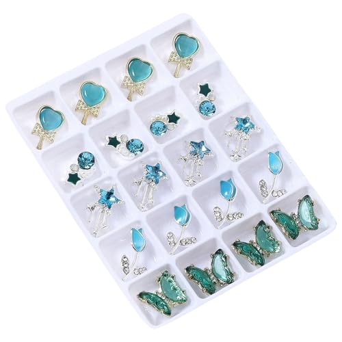JADEWaa 3D-Nägel, Strasssteine, Kristall-Charm, Nägel, gemischte Form, Nägel, Kunst-Dekoration, für Frauen und Mädchen von JADEWaa