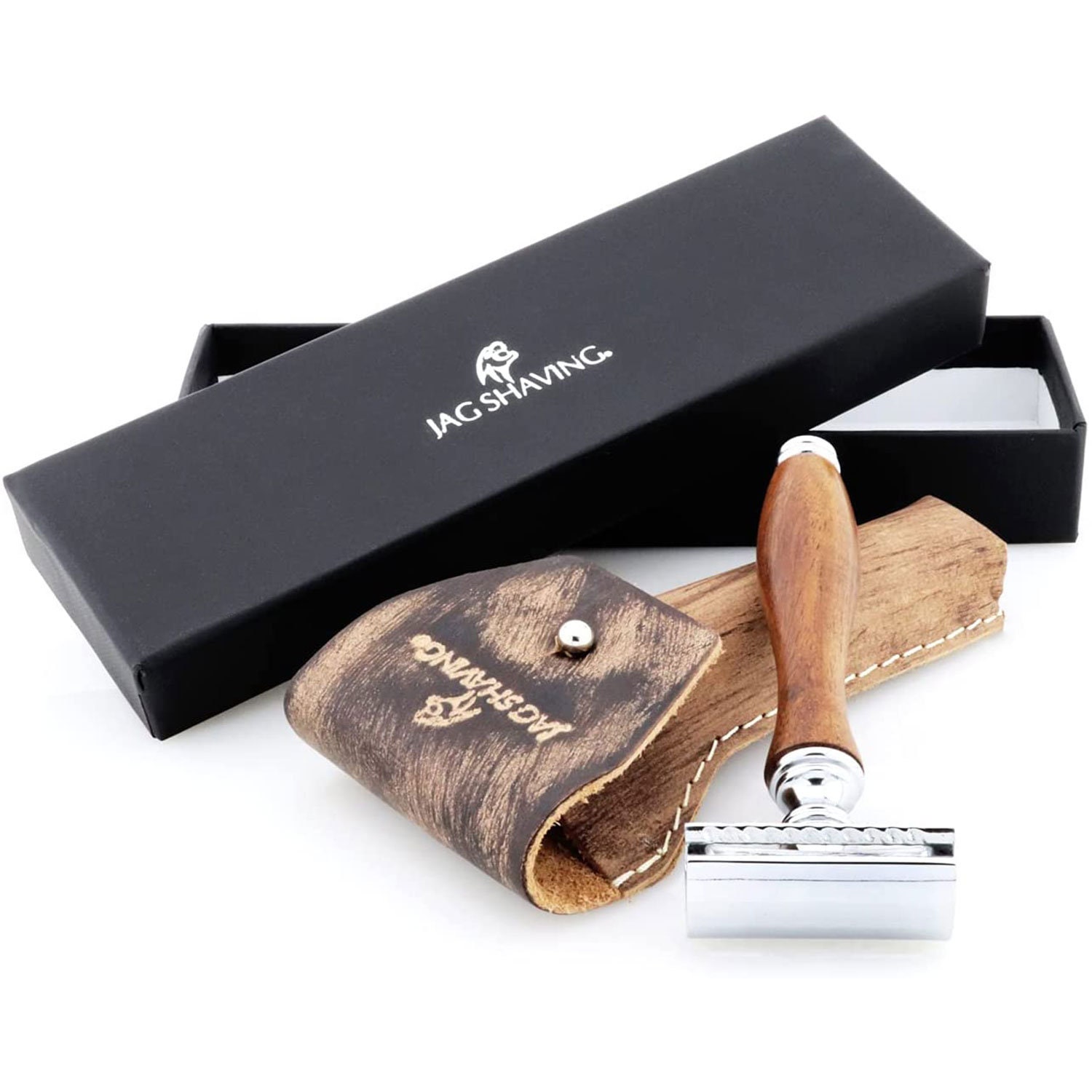 Handgefertigter Rasierhobel Mit Holzgriff Für Männer, Doppelter Kante Und Reiner Ledertasche Eine Perfekte Saubere Rasur Handgefertigter Rasierhobel Mit Holzgriff Für Männer, Doppelter Kante Und Reiner Ledertasche Eine Perfekte Saubere Rasur von JAGSHAVING