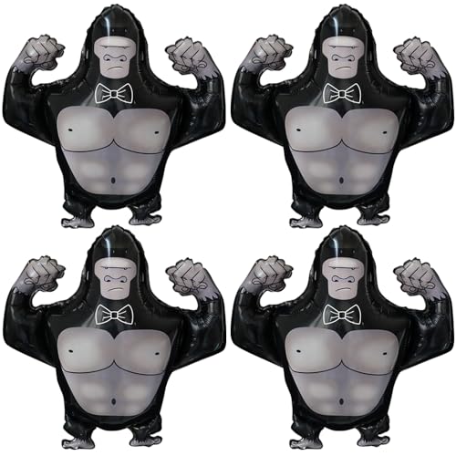 JAHEMU Gorilla Luftballons Tiere Ballons Dschungel Deko Gorilla Tier Folienballons Kindergeburtstag Deko Waldtiere Geburtstag Luftballon Tierparty Baby Shower Geburtstagsballon 4 Stück JAHEMU Gorilla Luftballons Tiere Ballons Dschungel Deko Gorilla Tier Folienballons Kindergeburtstag Deko Waldtiere Geburtstag Luftballon Tierparty Baby Shower Geburtstagsballon 4 Stück von JAHEMU