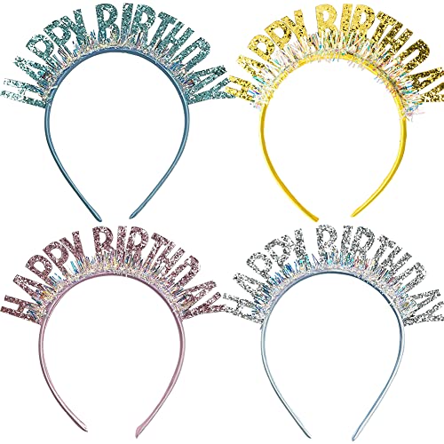 JAHEMU Happy Birthday Stirnbänder Geburtstag Tiara für Kinder Erwachsene Frauen Mädchen Party Happy Birthday Party Dekorationen Supplies von JAHEMU