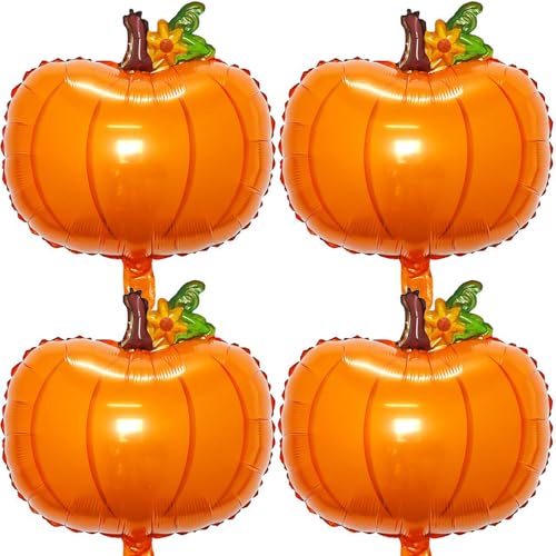 JAHEMU Kürbis Luftballons Thanksgiving Deko Herbst Ballons Kürbis Folienballons Herbstdeko, für Halloween Herbstthemen Erntedankfest Babyparty Geburtstags 4 Stück JAHEMU Kürbis Luftballons Thanksgiving Deko Herbst Ballons Kürbis Folienballons Herbstdeko, für Halloween Herbstthemen Erntedankfest Babyparty Geburtstags 4 Stück von JAHEMU