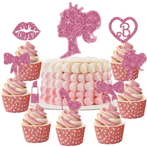JAHEMU Prinzessinnen Tortendeko Geburtstag Mädchen Kuchen Topper Prinzessin Cupcake Toppers Mädchen Geburtstag Party 25 Stück von JAHEMU