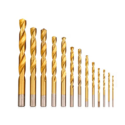 13 stücke 2-12mm Titan beschichtete HSS Twist Bohrer Set Rundschaft Pistolenbohrer für Holz/Metall Bohrmaschine Bohrmaschine 13 stücke 2-12mm Titan beschichtete HSS Twist Bohrer Set Rundschaft Pistolenbohrer für Holz/Metall Bohrmaschine Bohrmaschine von JAINGU