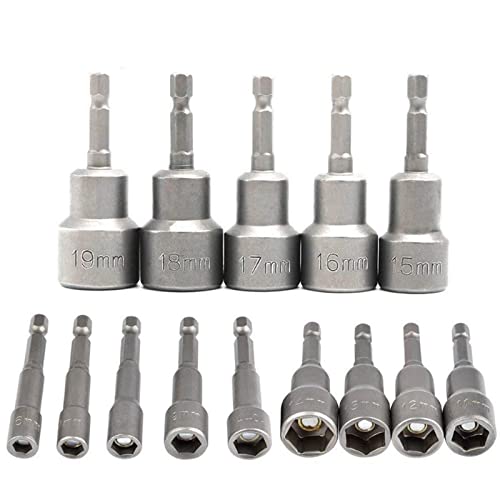 14pcs/set 6mm~19mm Professional Magnetic Nut Driver Set Metric Socket 1/4" Hex Shank Impact Drill Bit Adapter 14pcs/set 6mm~19mm Professional Magnetic Nut Driver Set Metric Socket 1/4" Hex Shank Impact Drill Bit Adapter von JAINGU