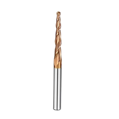 1pc HRC62 Wolframkarbid Tapered Ball Nose Schaftfräser CNC Gravur Carving Router Bits Fräser für Holz und Metall,R0.25-30.5-75-D6 von JAINGU