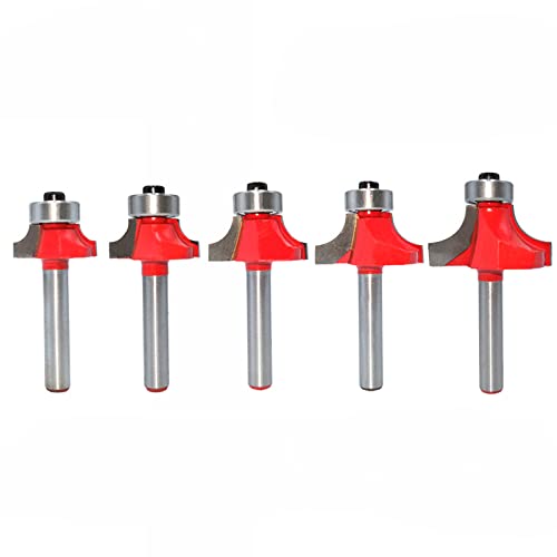 5pcs 6mm 1/4" Schaftecke Round Over Router Bit mit Lagerreinigung Bündigfräser für Holz Holzbearbeitungswerkzeug MC01065,6mm Schaft 5pcs 6mm 1/4" Schaftecke Round Over Router Bit mit Lagerreinigung Bündigfräser für Holz Holzbearbeitungswerkzeug MC01065,6mm Schaft von JAINGU