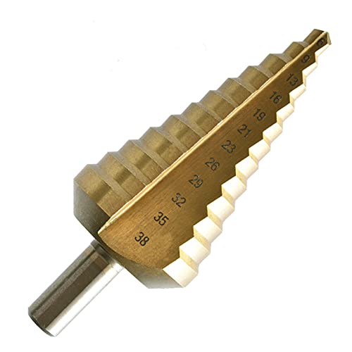 HSS Stufenbohrer 10/15/20/25/30/35/40/45 mm Titan Stufenbohrer 8 Schritte Konusbohrer Loch Nut Metall Holzschnitt Bohrwerkzeuge-6-38 mm HSS Stufenbohrer 10/15/20/25/30/35/40/45 mm Titan Stufenbohrer 8 Schritte Konusbohrer Loch Nut Metall Holzschnitt Bohrwerkzeuge-6-38 mm von JAINGU